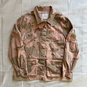 Anthropologie Lida Utility Pink Camo Jacket Womens Large Excellent Condition